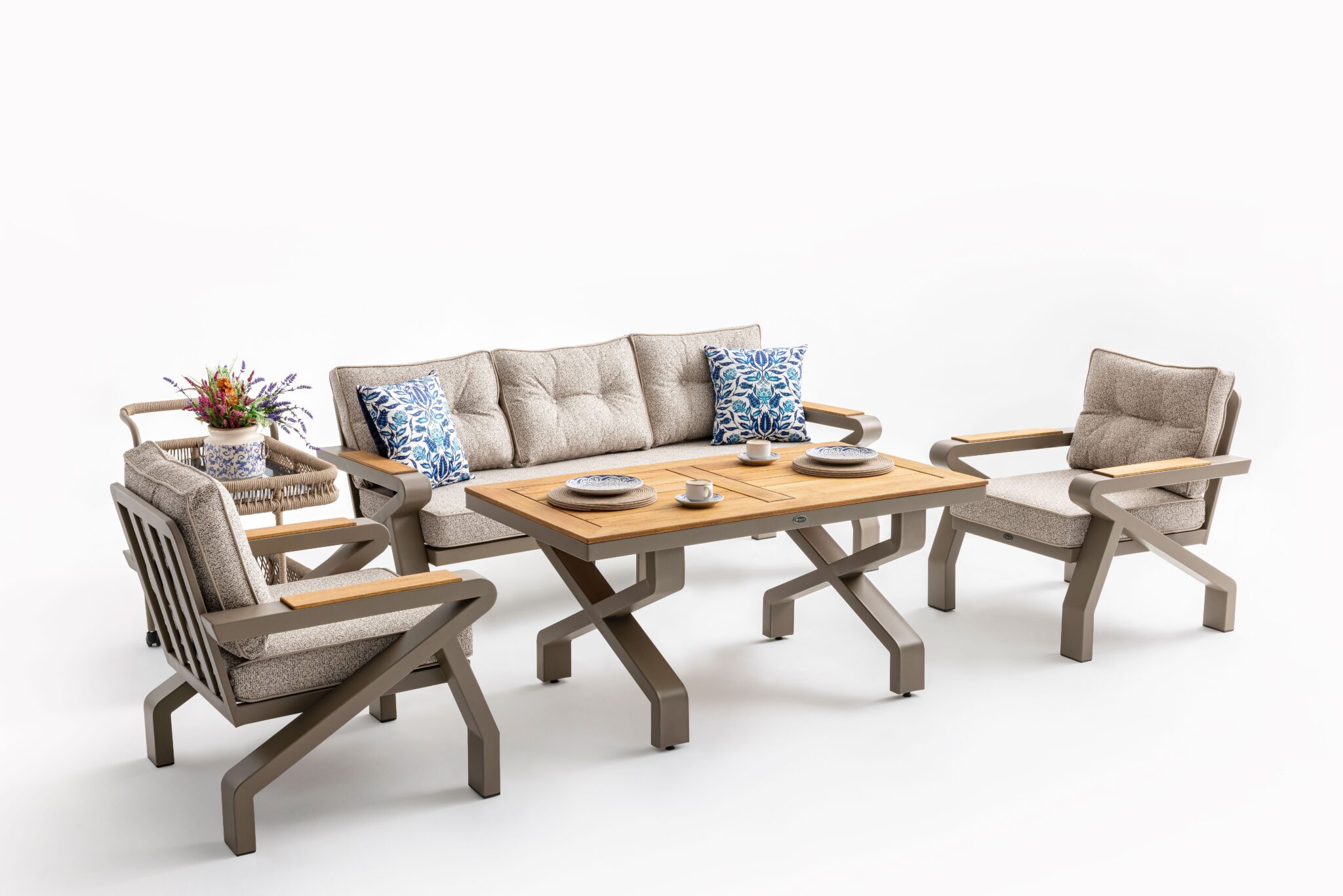 CASABLANCA Set mobilier pentru terasa/ gradina, canapea, 2 fotolii si masa