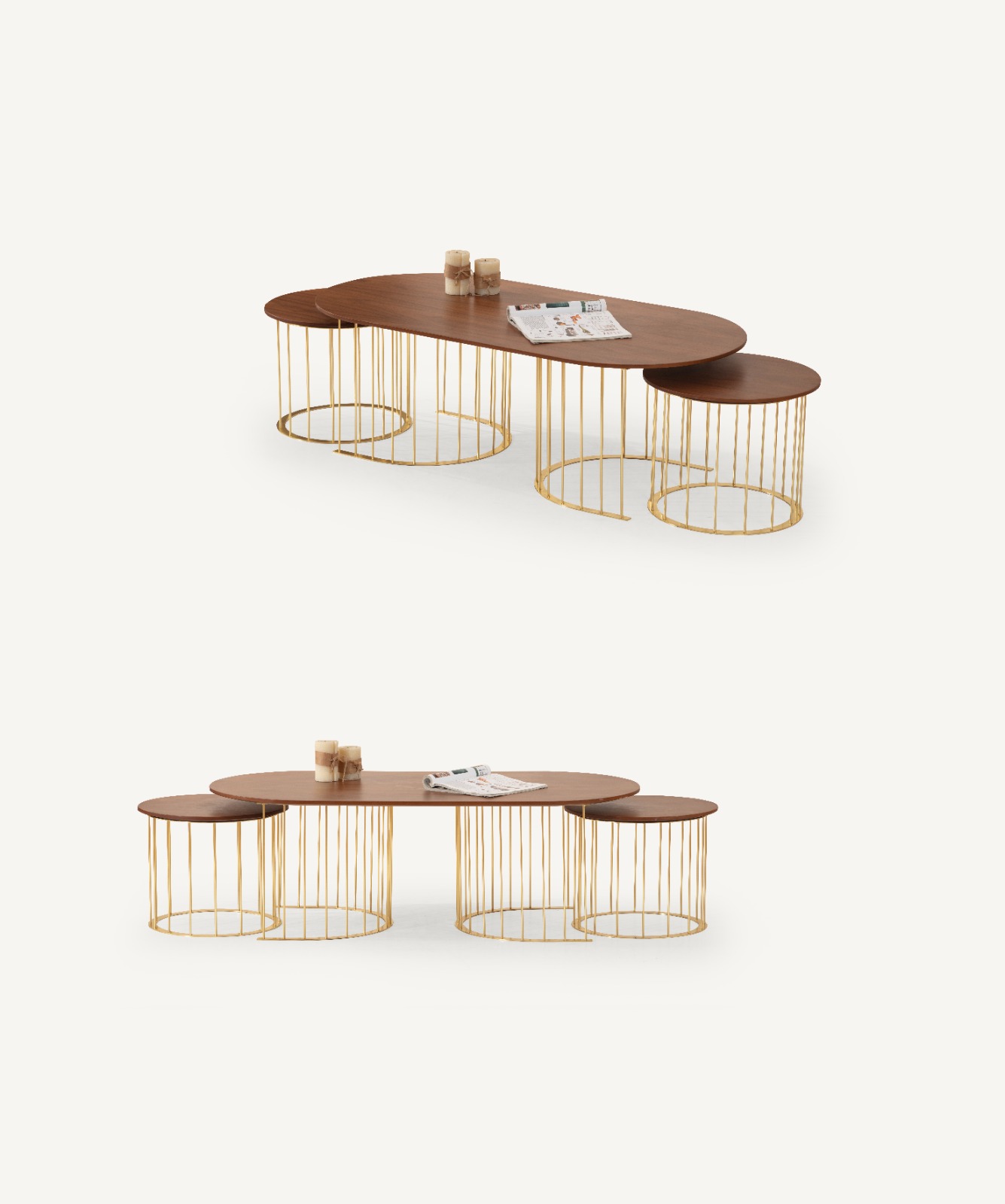 Set Masute de Cafea, Hermes Gold