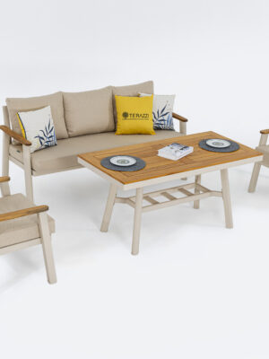 ALEXA MIDI 311 Set mobilier pentru terasa/gradina, canapea, 2 fotolii si masa