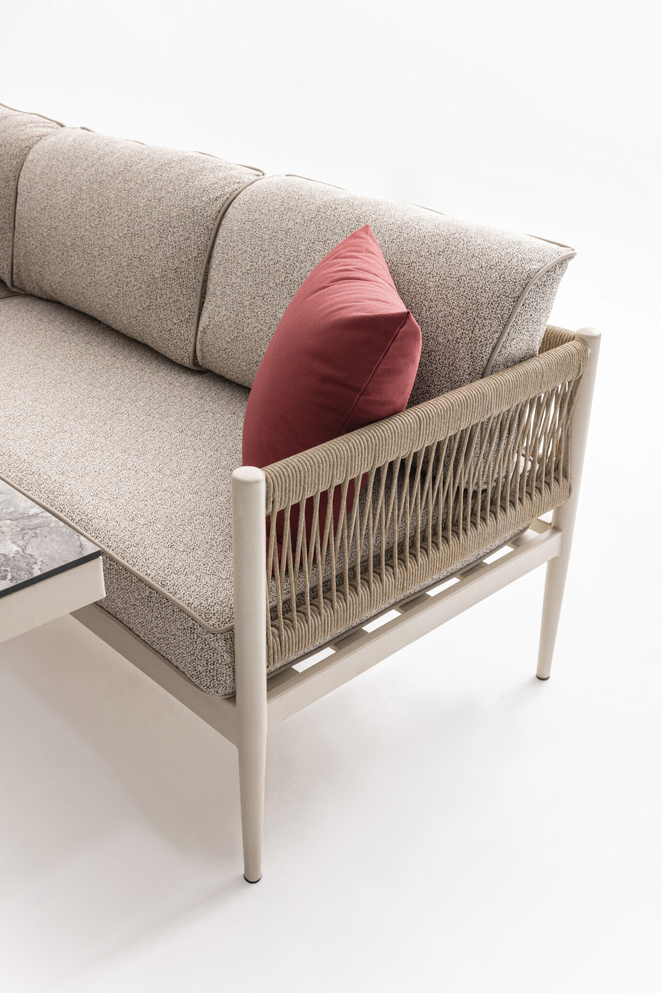LYON Set mobilier pentru terasa/gradina, coltar, bancuta si masa