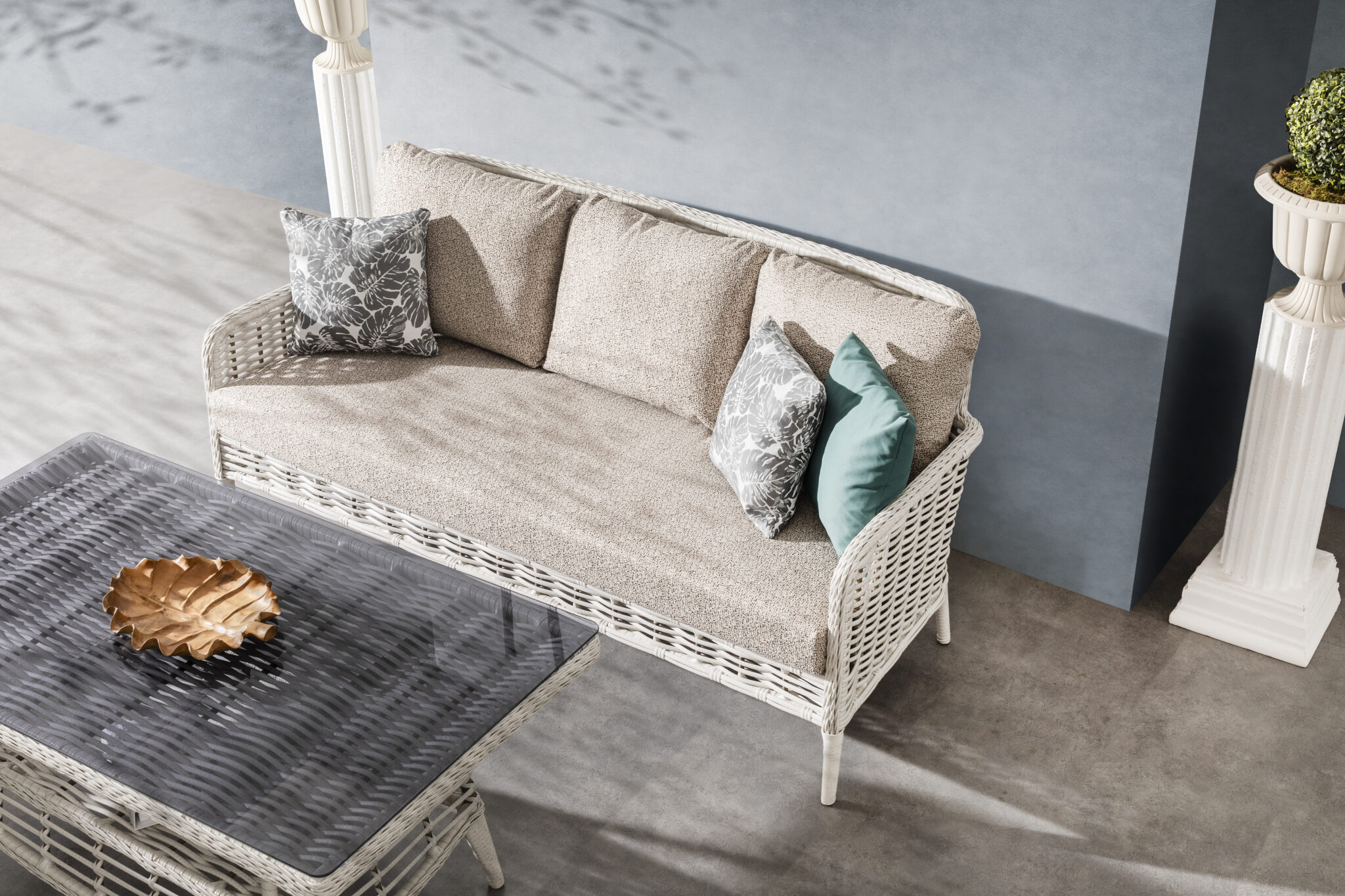 TALIA 311 Set mobilier pentru terasa/gradina, canapea, 2 fotolii si masa