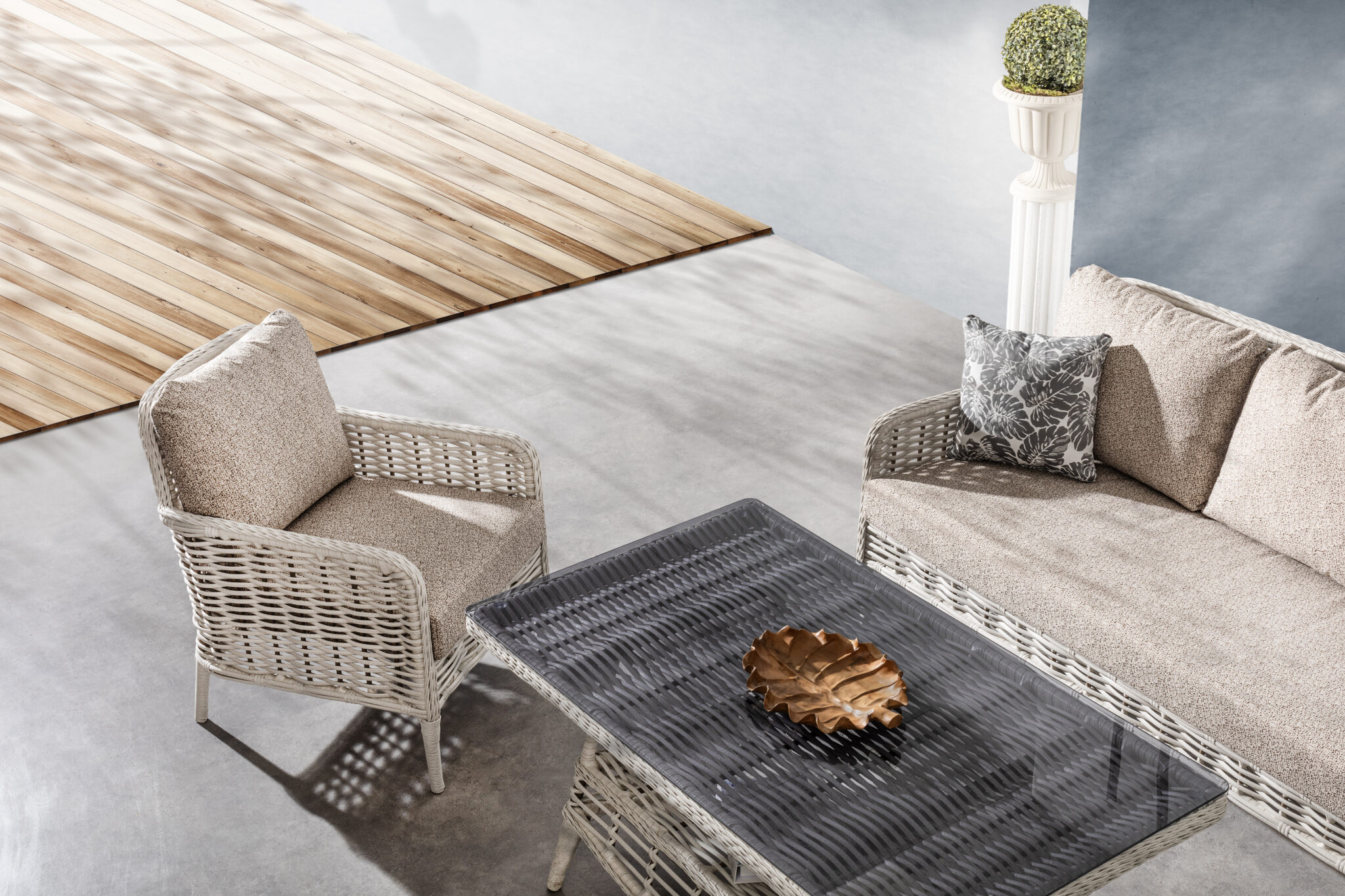 TALIA 311 Set mobilier pentru terasa/gradina, canapea, 2 fotolii si masa