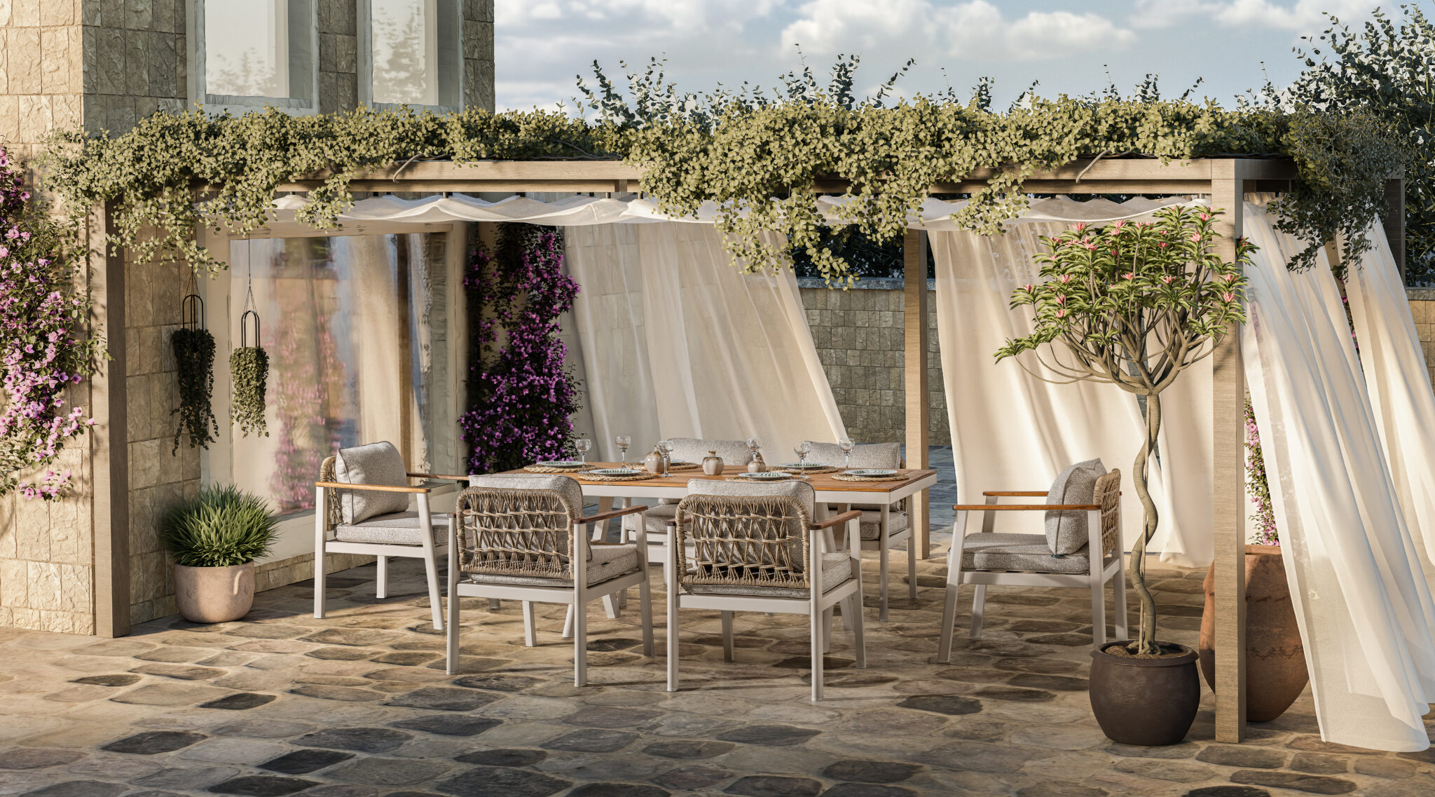 ONYX Set mobilier pentru terasa/gradina, masa si 6 scaune