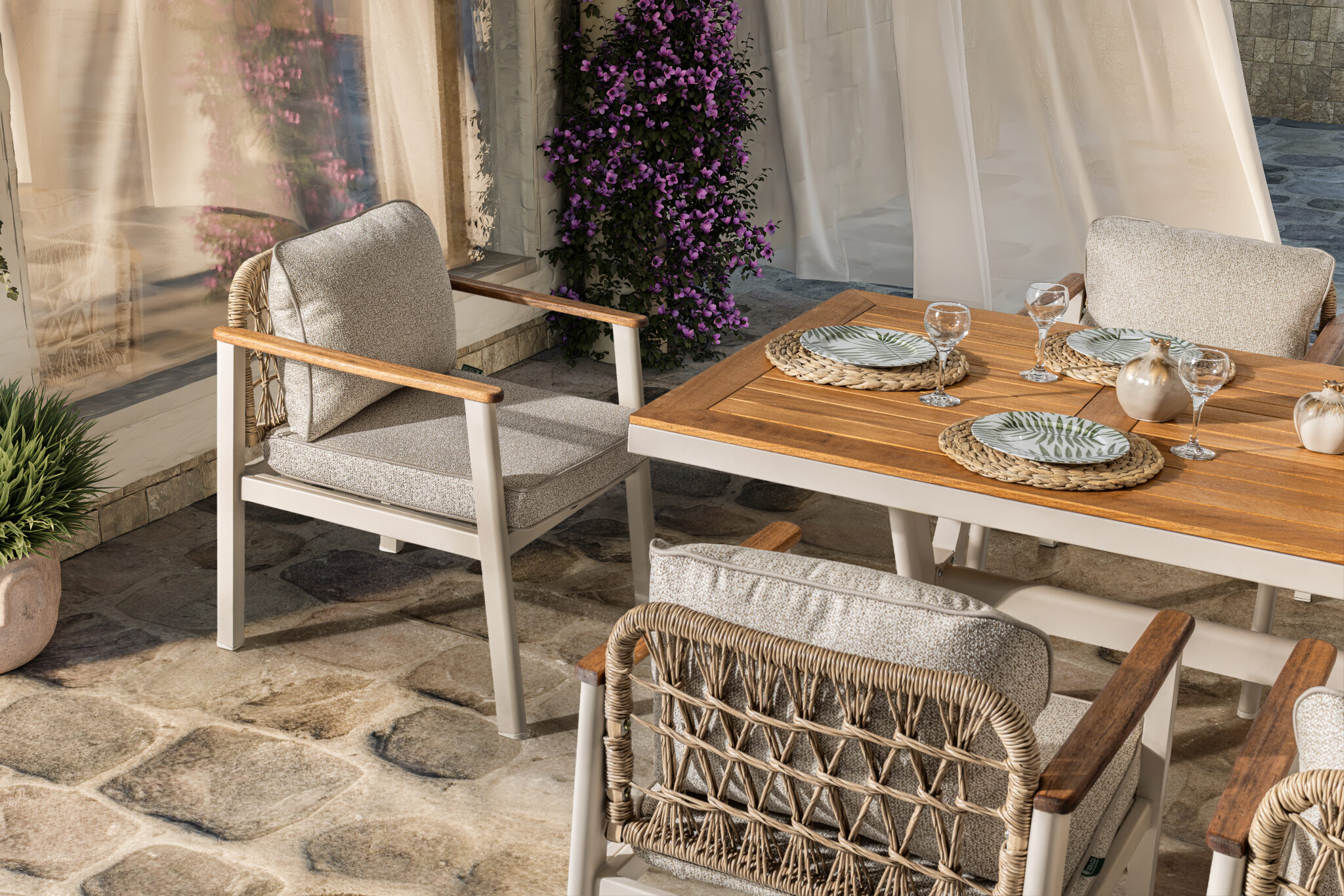 ONYX Set mobilier pentru terasa/gradina, masa si 6 scaune