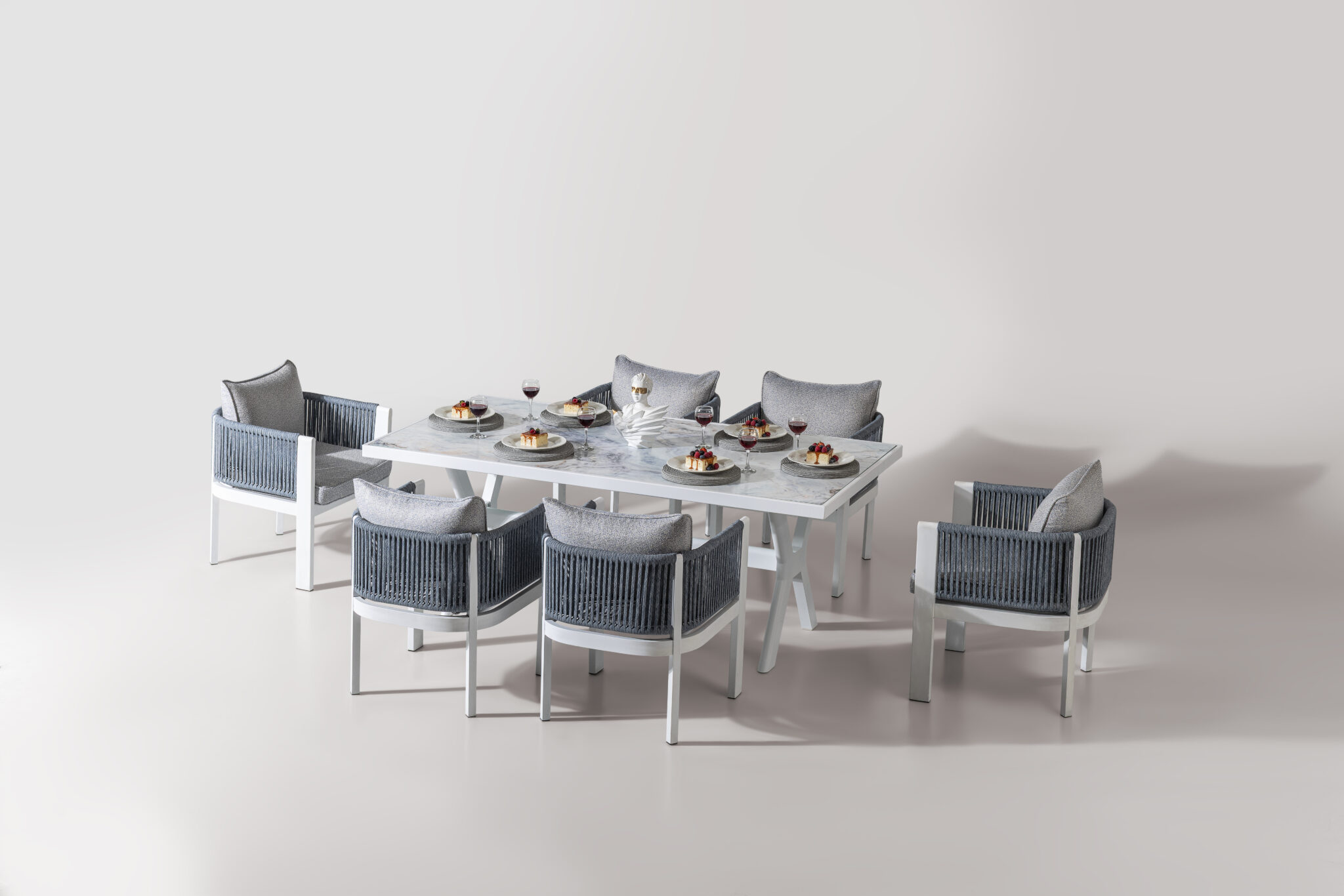 MARINA Set mobilier pentru terasa/gradina, masa si 6 scaune