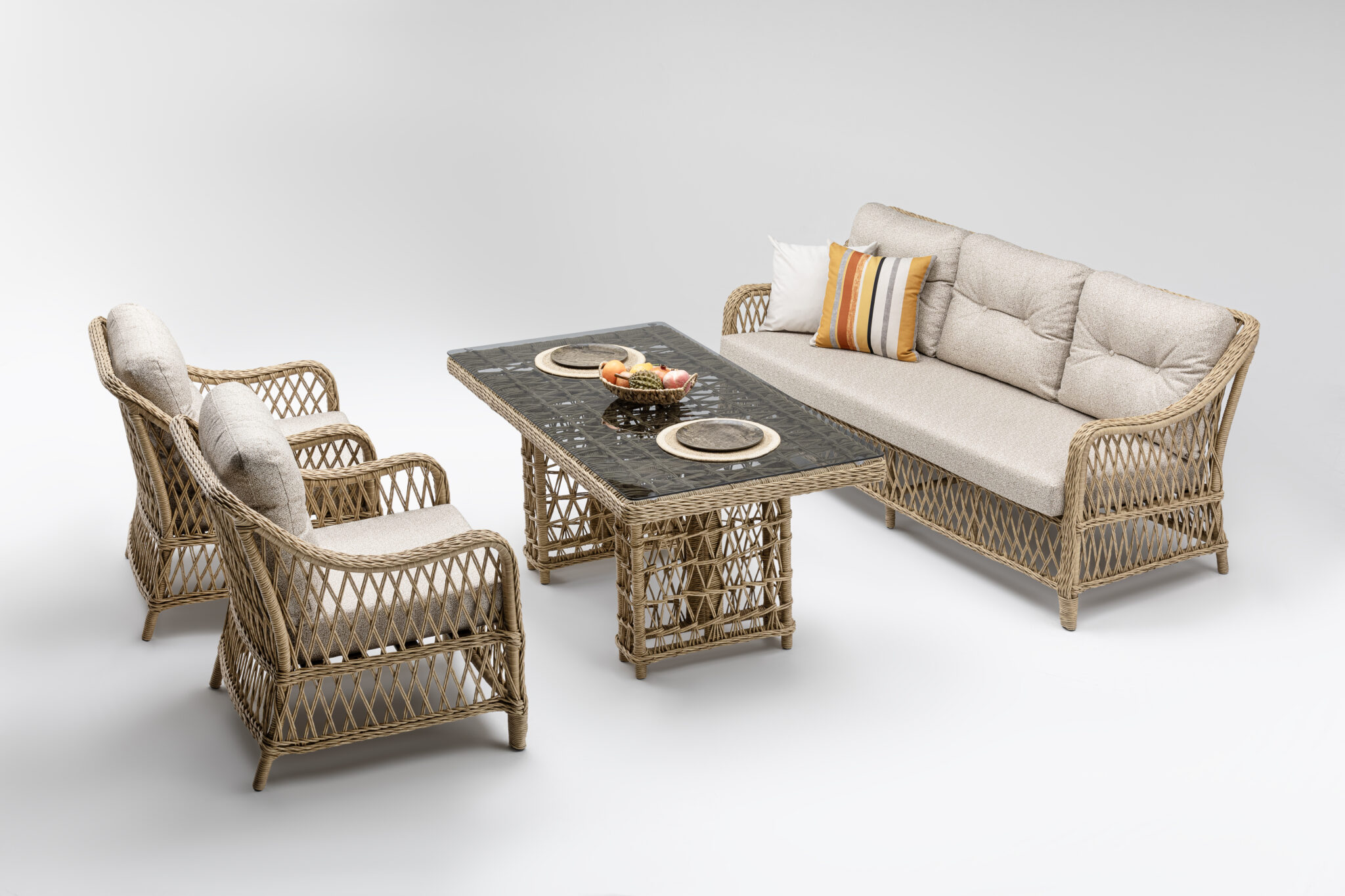 MADEO 311 Set mobilier pentru terasa/gradina, canapea, 2 fotolii si masa