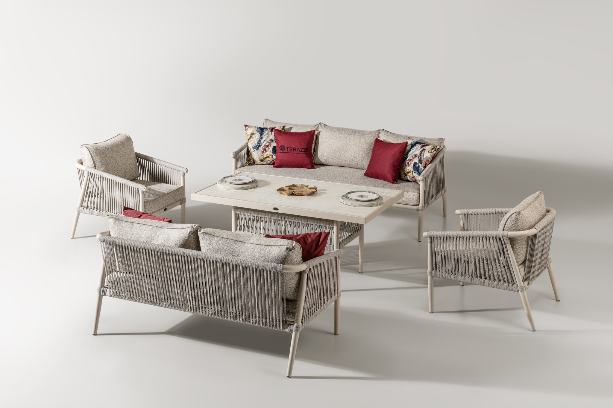 CALISTO 3211 Set mobilier pentru terasa/gradina, 2 canapele, 2 fotolii si masa